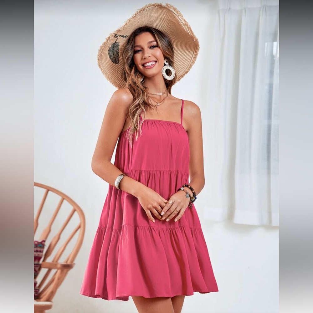 SHEIN Pink Sleeveless Dress